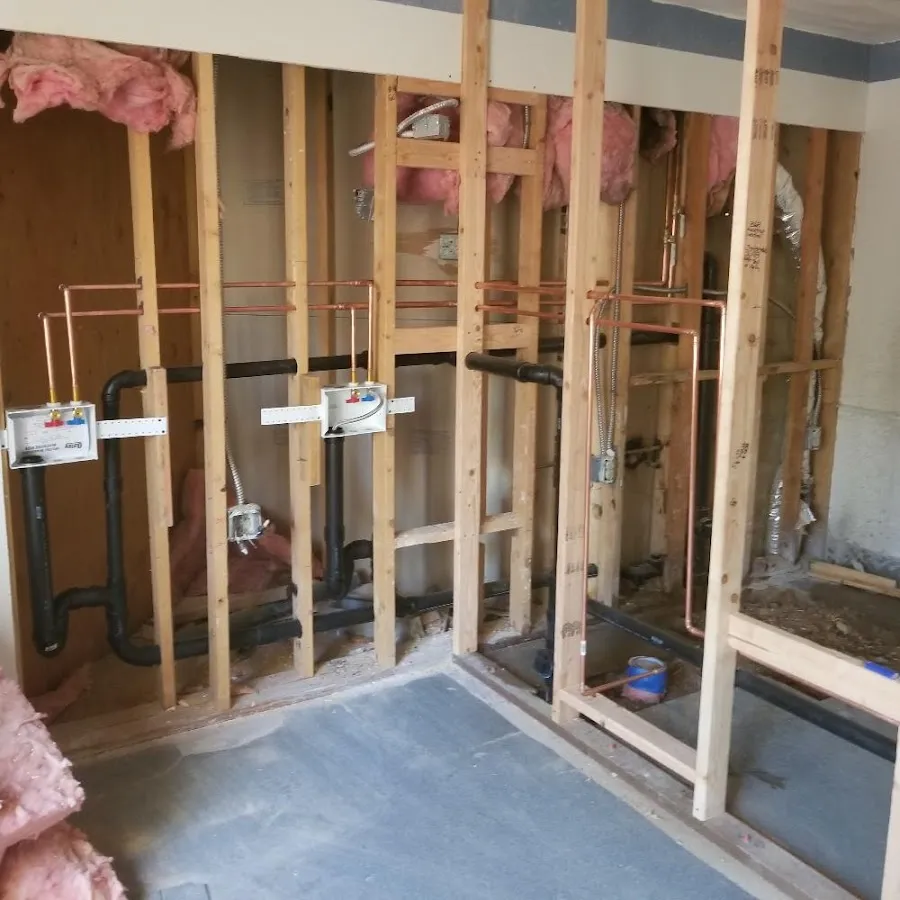 Copper pipe rough-in and plumbing installation in Spring Creek